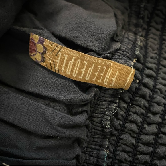 FREE PEOPLE Vtg. Skirt Floral Boho Mini Small Blue White Pink - Picture 7 of 9